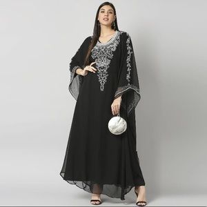 Moroccan Black Dubai Kaftans For Eid Ramadan Abaya Maxi Gown Dress (READ DESC)